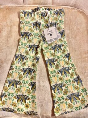 Kate Quinn Forest Butterfly Flare Pants 12-18M NWT Bell Bottom Baby Organic